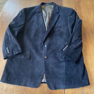 Lauren Ralph Lauren Blazer Men 48R Black Corduroy‎ Paisley Lined Sport Coat